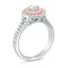 Thumbnail Image 1 of 1.00 CT. T.W. Diamond Double Cushion Frame Engagement Ring in 14K Two-Tone Gold
