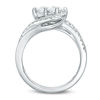 Thumbnail Image 1 of Ever Us™ 1.00 CT. T.W. Two-Stone Princess-Cut Diamond Tilted Bypass Frame Ring in 14K White Gold