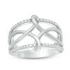 Thumbnail Image 0 of Vera Wang Love Collection 0.23 CT. T.W. Diamond Open Twist Ring in Sterling Silver