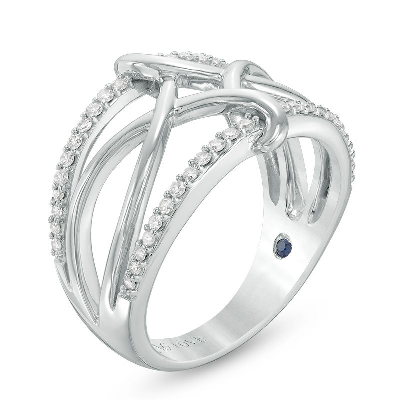 Vera Wang Love Collection 0.23 CT. T.W. Diamond Open Twist Ring in Sterling Silver