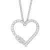 Thumbnail Image 0 of Ever Us™ 0.25 CT. T.W. Two-Stone Diamond Heart Pendant in 14K White Gold - 19"