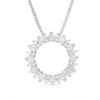 Thumbnail Image 0 of Opal and Lab-Created White Topaz Sunburst Open Circle Pendant in Sterling Silver