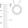 Thumbnail Image 1 of Opal and Lab-Created White Topaz Sunburst Open Circle Pendant in Sterling Silver