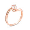Thumbnail Image 1 of Oval Morganite and Diamond Accent Bypass Ring in 10K Rose Gold