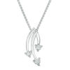 Thumbnail Image 1 of 0.09 CT. T.W. Diamond Three Stone Drop Bolo Necklace in Sterling Silver - 30"