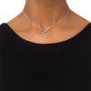 Thumbnail Image 2 of 0.09 CT. T.W. Diamond Three Stone Drop Bolo Necklace in Sterling Silver - 30"