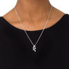 Thumbnail Image 3 of 0.09 CT. T.W. Diamond Three Stone Drop Bolo Necklace in Sterling Silver - 30"