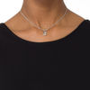Thumbnail Image 2 of 0.09 CT. T.W. Diamond Two Stone Swirl Bolo Necklace in Sterling Silver - 30"