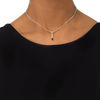 Thumbnail Image 2 of 0.23 CT. T.W. Enhanced Black and White Diamond Linear Drop Bolo Necklace in Sterling Silver - 30"