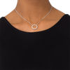 Thumbnail Image 2 of 0.45 CT. T.W. Diamond Open Sunburst Bolo Necklace in Sterling Silver - 30"
