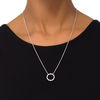 Thumbnail Image 3 of 0.45 CT. T.W. Diamond Open Sunburst Bolo Necklace in Sterling Silver - 30"