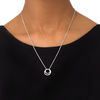 Thumbnail Image 3 of 0.23 CT. T.W. Diamond Double Circle Bolo Necklace in Sterling Silver - 30"