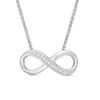 Thumbnail Image 1 of Diamond Accent Infinity Bolo Necklace in Sterling Silver - 30"