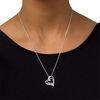 Thumbnail Image 3 of Diamond Accent Tilted Double Heart Bolo Necklace in Sterling Silver - 30"