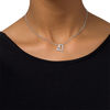 Thumbnail Image 2 of 0.18 CT. T.W. Diamond Tilted Heart Bolo Necklace in Sterling Silver - 30"