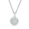 Thumbnail Image 1 of 0.45 CT. T.W. Diamond Wheel Bolo Necklace in Sterling Silver - 30"