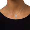 Thumbnail Image 2 of 0.45 CT. T.W. Diamond Wheel Bolo Necklace in Sterling Silver - 30"
