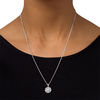 Thumbnail Image 3 of 0.45 CT. T.W. Diamond Wheel Bolo Necklace in Sterling Silver - 30"