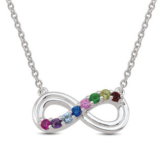 Mother's Birthstone Infinity Necklace 