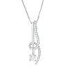 Thumbnail Image 0 of 0.50 CT. T.W. Certified Canadian Diamond Linear Bar and Swirl Pendant in 14K White Gold (I/I2) - 17"