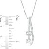 Thumbnail Image 1 of 0.50 CT. T.W. Certified Canadian Diamond Linear Bar and Swirl Pendant in 14K White Gold (I/I2) - 17"