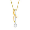 Thumbnail Image 0 of 0.50 CT. T.W. Certified Canadian Diamond Linear Bar and Swirl Pendant in 14K Gold (I/I2) - 17"