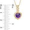 Thumbnail Image 1 of 7.0mm Heart-Shaped Amethyst and Diamond Accent Drop Pendant in 10K Gold
