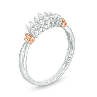 0.23 CT. T.W. Diamond Two Row Collar Anniversary Band in 10K Two-Tone Gold|Peoples Jewellers