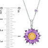 Thumbnail Image 1 of Blöem Marquise Amethyst and Citrine Chrysanthemum Pendant in 10K Two-Tone Gold