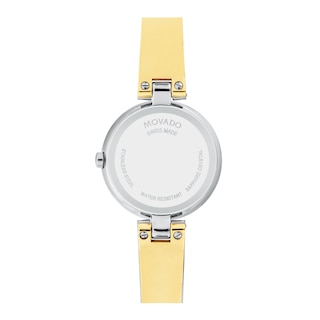 Ladies' Movado Aleena Two-Tone Bangle Watch with Silver-Tone Dial (Model: )|Peoples Jewellers