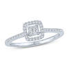 Thumbnail Image 0 of 0.145 CT. T.W. Princess-Cut Diamond Frame Promise Ring in 10K White Gold