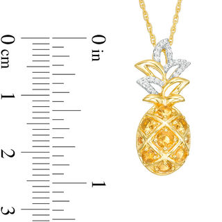 Citrine and 0.067 CT. T.W. Diamond Pineapple Pendant in Sterling