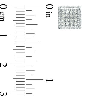 Men's 0.115 CT. T.W. Square-Shaped Multi-Diamond Textured Frame Stud Earrings in Sterling Silver|Peoples Jewellers