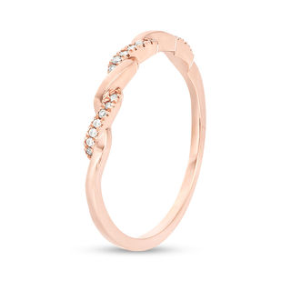 0.05 CT. T.W. Diamond Twist Wedding Band in 10K Rose Gold|Peoples Jewellers