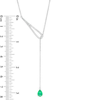 White Sapphire Lariat Necklace 