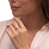 Thumbnail Image 1 of 0.04 CT. T.W. Composite Diamond Heart Frame Split Shank Ring in Sterling Silver