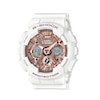 Thumbnail Image 0 of Ladies' Casio G-Shock White Resin Strap Watch with Rose-Tone Dial (Model: GMAS120MF-7A2)