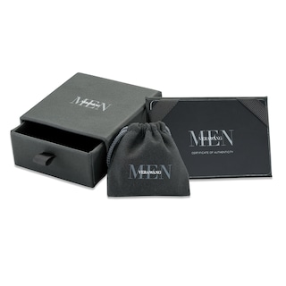 Vera Wang Love Collection Men's 0.69 CT. T.W. Black and White Diamond Five Stone Wedding Band in 14K White Gold|Peoples Jewellers