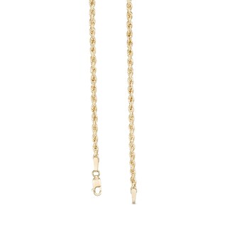 2.65mm Hollow Evergreen Rope Chain Necklace in 10K Gold