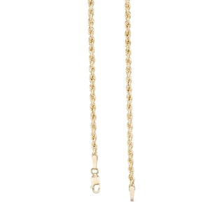 2.65mm Hollow Evergreen Rope Chain Necklace in 10K Gold