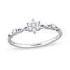 Thumbnail Image 0 of 0.09 CT. T.W. Diamond Flower Infinity Shank Promise Ring in Sterling Silver
