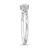 Thumbnail Image 2 of 0.09 CT. T.W. Diamond Flower Infinity Shank Promise Ring in Sterling Silver