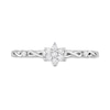 Thumbnail Image 3 of 0.09 CT. T.W. Diamond Flower Infinity Shank Promise Ring in Sterling Silver