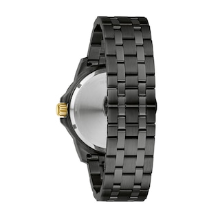 Men's Bulova Marine Star Diamond Accent Two-Tone IP Watch with Black Dial (Model: 98D176)|Peoples Jewellers