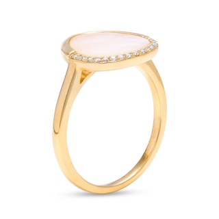 EFFY™ Collection Mother-of-Pearl and 0.05 CT. T.W. Diamond Abstract Ring in 14K Gold|Peoples Jewellers