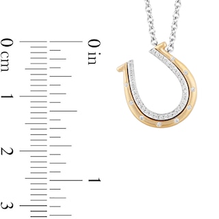 Disney Treasures Toy Story 0.085 CT. T.W. Diamond Bullseye's Horseshoe Pendant in Sterling Silver and 10K Gold|Peoples Jewellers