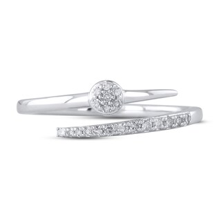 0.10 CT. T.W. Diamond Bypass Wrap Ring in Sterling Silver|Peoples Jewellers