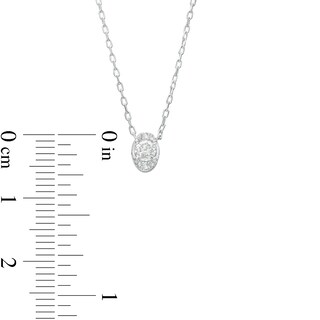 0.16 CT. T.W. Diamond Oval-Shaped Pendant in 10K White Gold|Peoples Jewellers