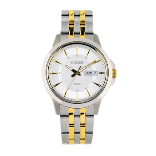 Men's Citizen Quartz Classic Two-Tone Watch with Silver-Tone Dial (Model: BF2018-52A)|Peoples Jewellers