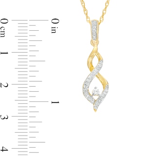 0.16 CT. T.W. Diamond Twist Flame Pendant in 10K Gold|Peoples Jewellers